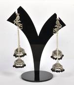 Silver Oxidized Afghani Tribal Dangle Light Weight Jhumki Earrings For Women And Girls