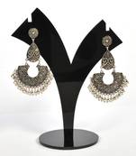 Silver Oxidized Afghani Tribal Dangle Light Weight Earrings For Women And Girls
