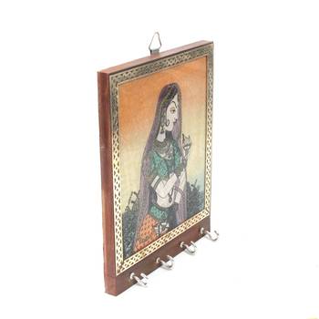 Handcraft Wooden Key Holder Antique Fine Work Brown Coloured For Home Decor 1