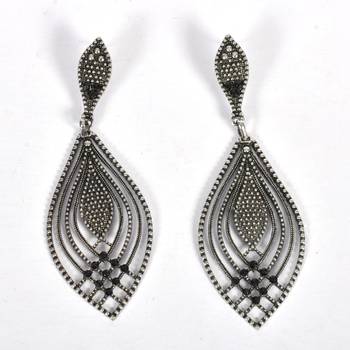 Silver Oxidized Afghani Tribal Dangle Light Weight Earrings For Women And Girls 2