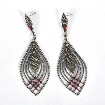 Silver Oxidized Afghani Tribal Dangle Light Weight Earrings For Women And Girls 2