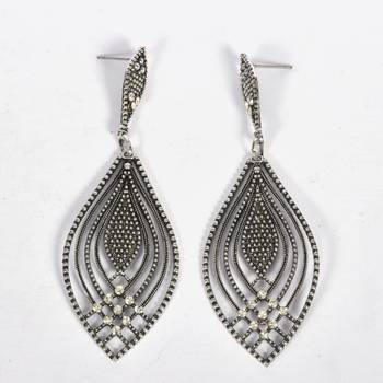 Silver Oxidized Afghani Tribal Dangle Light Weight Earrings For Women And Girls 2