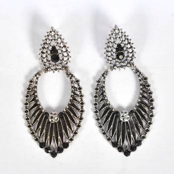 Silver Oxidized Afghani Tribal Dangle Light Weight Earrings For Women And Girls 2
