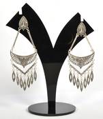 Silver Oxidized Afghani Tribal Dangle Light Weight Earrings For Women And Girls