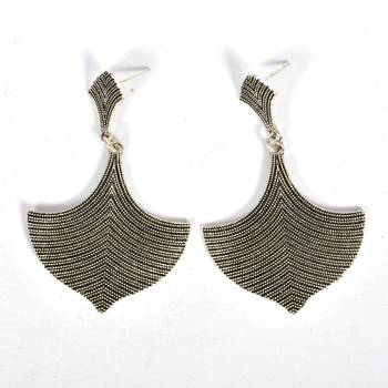 Silver Oxidized Afghani Tribal Dangle Light Weight Earrings For Women And Girls 2