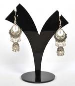 Silver Oxidized Afghani Tribal Dangle Light Weight Jhumki Earrings For Women And Girls