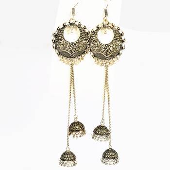 Silver Oxidized Afghani Tribal Dangle Light Weight Jhumki Earrings For Women And Girls 1