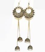 Silver Oxidized Afghani Tribal Dangle Light Weight Jhumki Earrings For Women And Girls