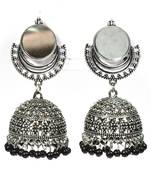 Silver Oxidized Afghani Tribal Mirror Dangle Light Weight Jhumki Earrings For Women And Girls