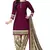 Magenta Abstract Print Crepe Salwar With Dupatta Unstitched