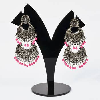 Silver Oxidized Afghani Tribal Dangle Light Weight Earrings For Women And Girls 1
