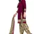 Magenta Abstract Print Crepe Salwar With Dupatta Unstitched