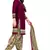 Magenta Abstract Print Crepe Salwar With Dupatta Unstitched
