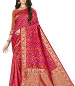 Multicolor woven silk saree with blouse