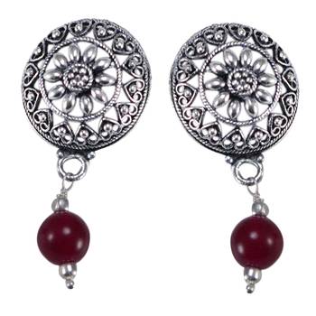 Orange carnelian earrings 1
