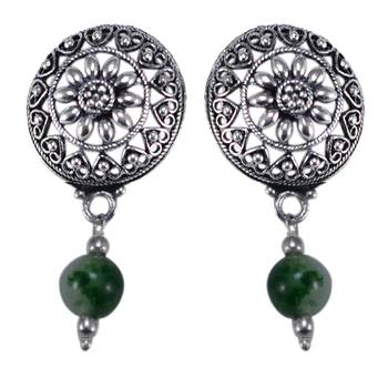 Green jade earrings 1