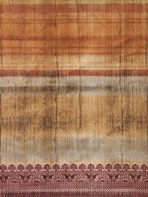 Beige Printed Silk Saree With Blouse 3