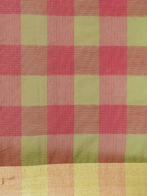 Pink Printed Blended Cotton Saree With Blouse 3