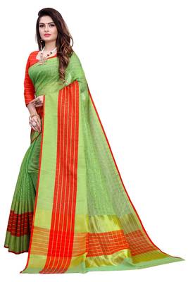 Green Plain Manipuri Silk Saree With Blouse 2