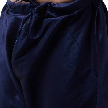 Blue Plain Dupion Silk Kurta Pajama 4