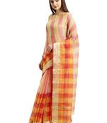Multicolor Printed Blended Cotton Saree With Blouse