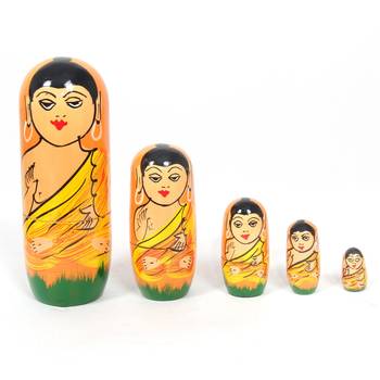 Handcraft Buddha Box Orange coloured Fine Work For Home Decor 1