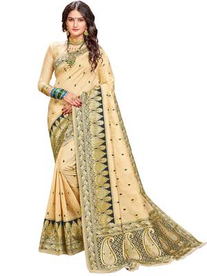 Black woven silk saree with blouse 1