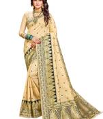 Black woven silk saree with blouse