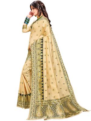 Black woven silk saree with blouse 2