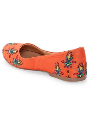 Women Ethnic Orange Noor Ballerina Shoes 2