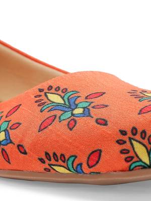 Women Ethnic Orange Noor Ballerina Shoes 5