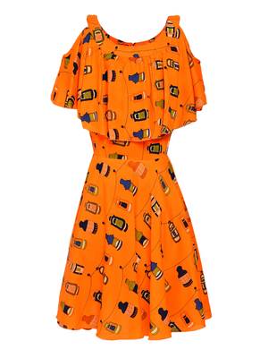 Orange Cotton Dress 1