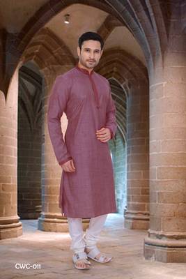 Maroon plain poly cotton men-kurtas 1