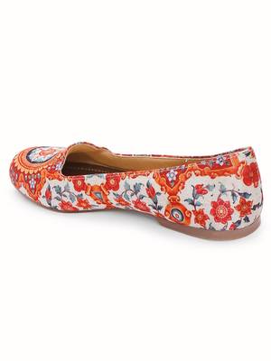 Women Ethnic Floral Mughal Loafers Shoes 2