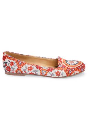 Women Ethnic Floral Mughal Loafers Shoes 3