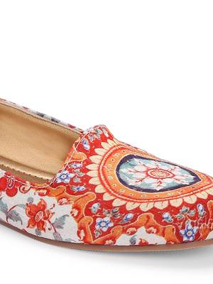 Women Ethnic Floral Mughal Loafers Shoes 5