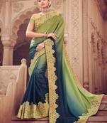 Multicolor Embroidered Silk Saree With Blouse