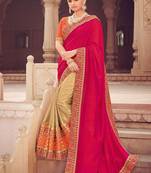 Pink Embroidered Silk Saree With Blouse