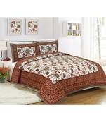 Pure Cotton Multicolour  Double Bed Bedsheet With Pillow Cover