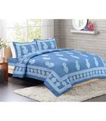 Pure Cotton Multicolour  Double Bed Bedsheet With Pillow Cover
