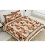 Pure Cotton Multicolour  Double Bed Bedsheet With Pillow Cover