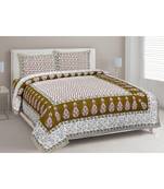 Pure Cotton Multicolour  Double Bed Bedsheet With Pillow Cover
