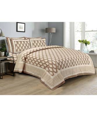 Pure Cotton Multicolour  Double Bed Bedsheet With Pillow Cover 1