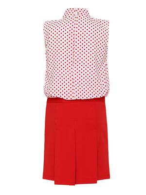 Tie Front Polka Dotted Skirt Top Set 2