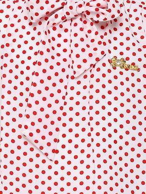 Tie Front Polka Dotted Skirt Top Set 3