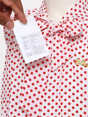 Tie Front Polka Dotted Skirt Top Set 4
