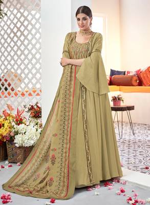 Mehendi embroidered satin salwar 1