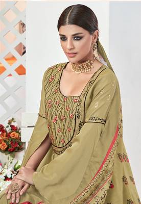 Mehendi embroidered satin salwar 2