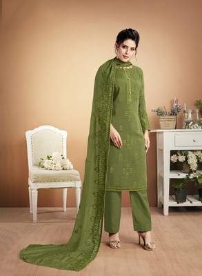 Pear embroidered silk salwar 1