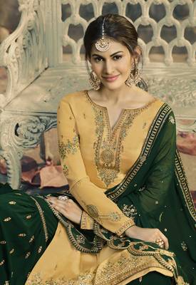 Yellow Embroidered Satin Salwar 2